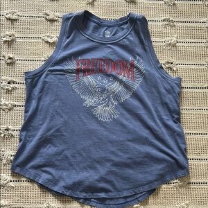 Blue Freedom Graphic Tank Top